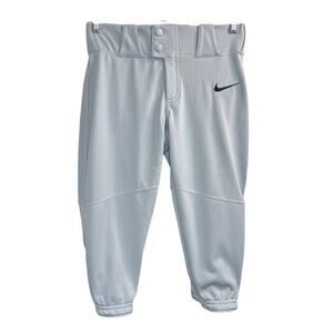 NWT Nike Vapor Select High Grey/Black Baseball Pants Kids Size Med (BQ6442-052)